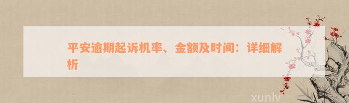 平安逾期起诉机率、金额及时间：详细解析