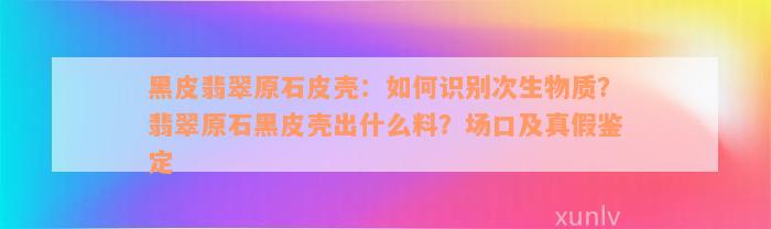 黑皮翡翠原石皮壳：如何识别次生物质？翡翠原石黑皮壳出什么料？场口及真假鉴定