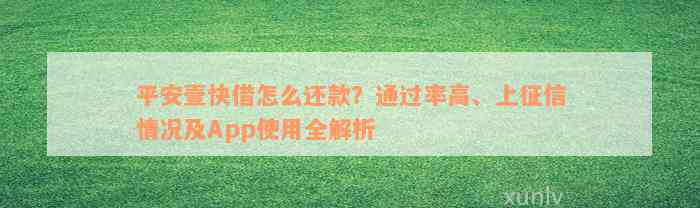 平安壹快借怎么还款？通过率高、上征信情况及App使用全解析