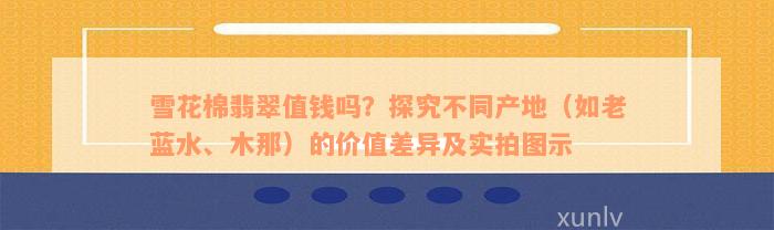 雪花棉翡翠值钱吗？探究不同产地（如老蓝水、木那）的价值差异及实拍图示