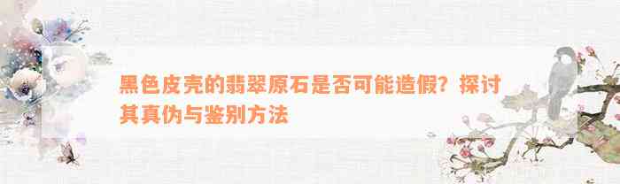 黑色皮壳的翡翠原石是否可能造假？探讨其真伪与鉴别方法