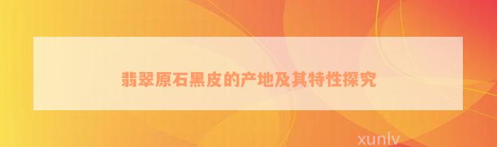 翡翠原石黑皮的产地及其特性探究