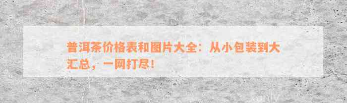 普洱茶价格表和图片大全：从小包装到大汇总，一网打尽！