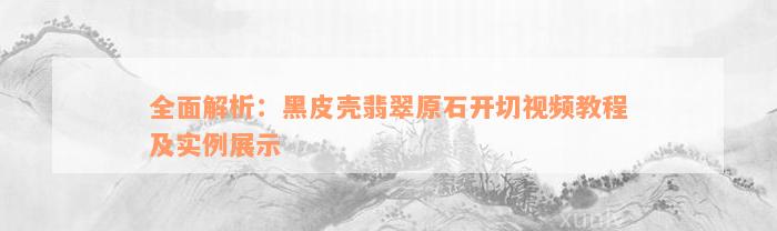 全面解析：黑皮壳翡翠原石开切视频教程及实例展示