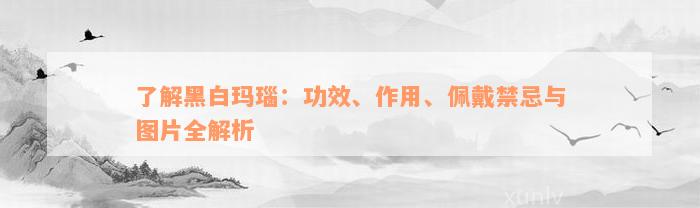 了解黑白玛瑙：功效、作用、佩戴禁忌与图片全解析