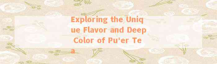 Exploring the Unique Flavor and Deep Color of Pu'er Tea